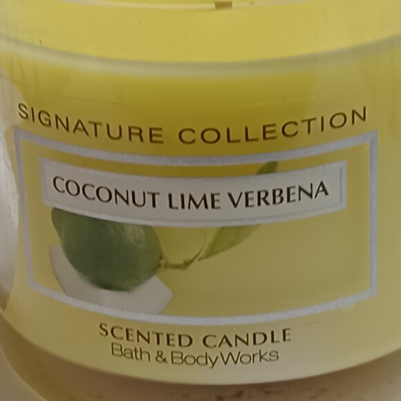 Scented Candle 4 Oz. Bath and Bodyworks Coconut Lime Verbena - Picture 5 of 6
